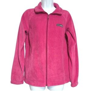 Columbia Benton Springs Womens Size M Magenta Pink Soft Fleece Full Zip‎ Jacket